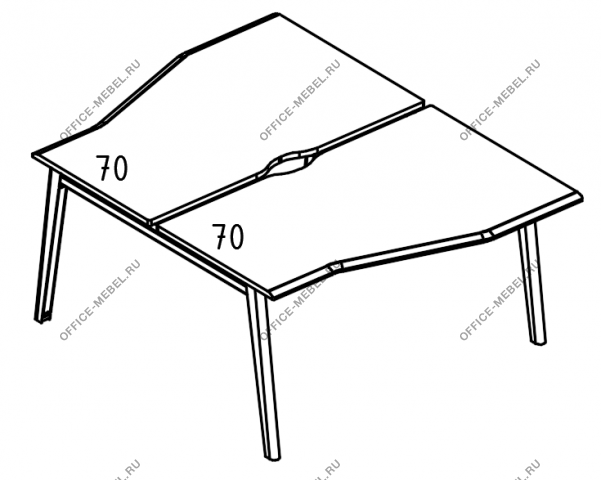 Рабочая станция Техно на каркасе МТ 1 скос (2х120) МР Б1Б 191.02 на Office-mebel.ru
