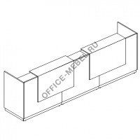 Стойка ресепшен прямая (полки высокие) с подсветкой А4 9837-3 на Office-mebel.ru