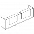 Стойка ресепшен прямая (полки высокие) с подсветкой А4 9837-3 на Office-mebel.ru 1
