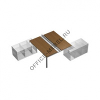 Рабочая станция (2х120) с ProSystem на 2-х опорных тумбах левых (БЕЗ ТУМБ) КВ 0146 на Office-mebel.ru