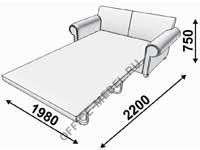 Диван-кровать тройной Бекер (спальное место 1400 х 1900) на Office-mebel.ru