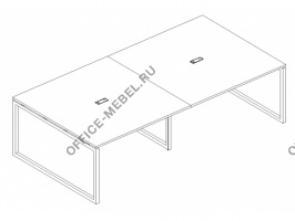 Стол для переговоров на металлокаркасе QUATTRO А4 Б4 131-2 БП на Office-mebel.ru