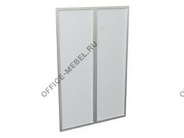 Комплект средних стеклянных дверей (аллюм. рама, ручка кнопка) 10555 на Office-mebel.ru