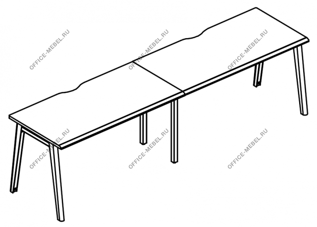 Рабочая станция каркас МТ 1 скос (2х120) МР Б1Б 023.02-2 на Office-mebel.ru