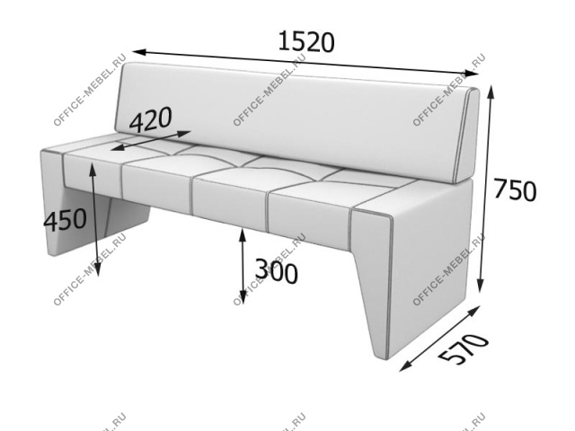 Мягкая мебель для офиса Диван трехместный Kit3 на Office-mebel.ru