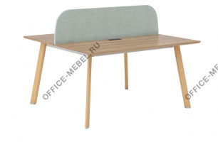 Рабочая станция на 2 места с экраном и креплением ECO142.U003+ECO501.ZEL на Office-mebel.ru