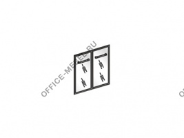 Дверь низкая стеклянная матовая в алюминиевом профиле к шкафу х026 (компл. 2 шт.) 3029 на Office-mebel.ru