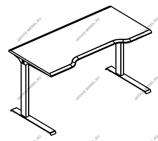 Стол эргономичный "Симметрия" на металлокаркасе МL (2 скоса) МР А2 013.03 на Office-mebel.ru