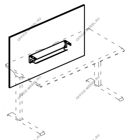 Экран фронтальный большой на стол с кабель-каналом А4 А 838 на Office-mebel.ru