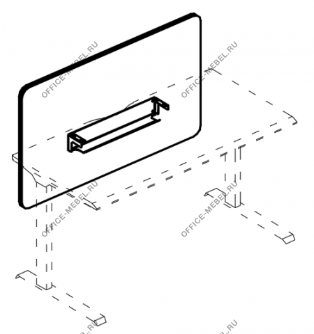 Экран тканевый мягкий с кабель-каналом для стола А4 А 856 на Office-mebel.ru