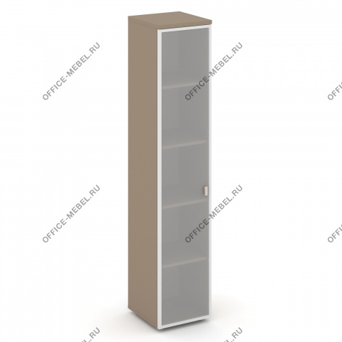 Шкаф высокий узкий л\п (1 высокий фасад стекло в раме сатин матовый) ES.SU-1.10R на Office-mebel.ru