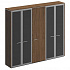 Шкаф комбинированный (с высоким стеклом + для одежды узкий + с высоким стеклом) ВЛ 361-1 ДТ на Office-mebel.ru 1