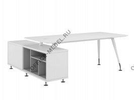 Стол руководителя с опорной тумбой Л/П EMP105/DX.HGW	 на Office-mebel.ru