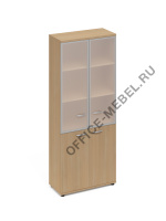 Шкаф со стеклянными дверьми в алюминиевой рамке А4 9380 БП на Office-mebel.ru