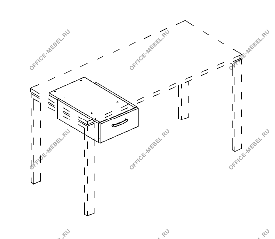 Тумба подвесная 1-ящичная (для стола 70) А4 205 на Office-mebel.ru