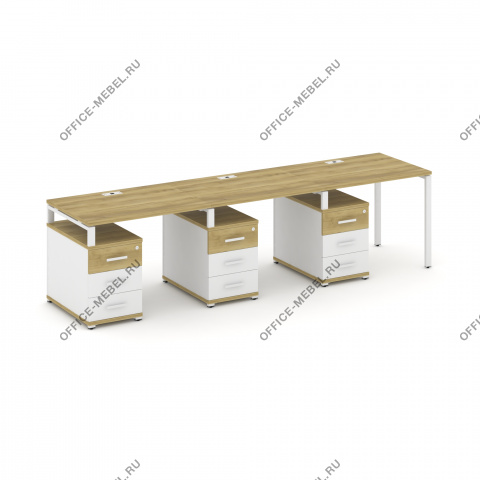 Рабочая станция на 3 места с тремя опорными тумбами CN.ORS-341 A/B/W на Office-mebel.ru