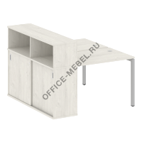 Рабочая станция на П-образном м/к с опорным шкафом-купе 40БП.РС-СШК-2.1 Т на Office-mebel.ru