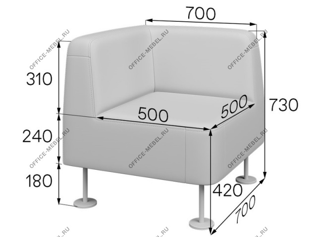 Мягкая мебель для офиса Модуль угловой СМ-У на Office-mebel.ru