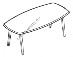 Стол для переговоров овальный на опорах МТ МР Б1Б 145 на Office-mebel.ru